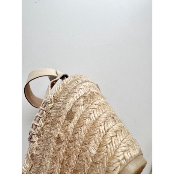 J CREW Corsica Gold Leather Platform Espadrille Wedge Sandals, Size 7 - Picture 13 of 16